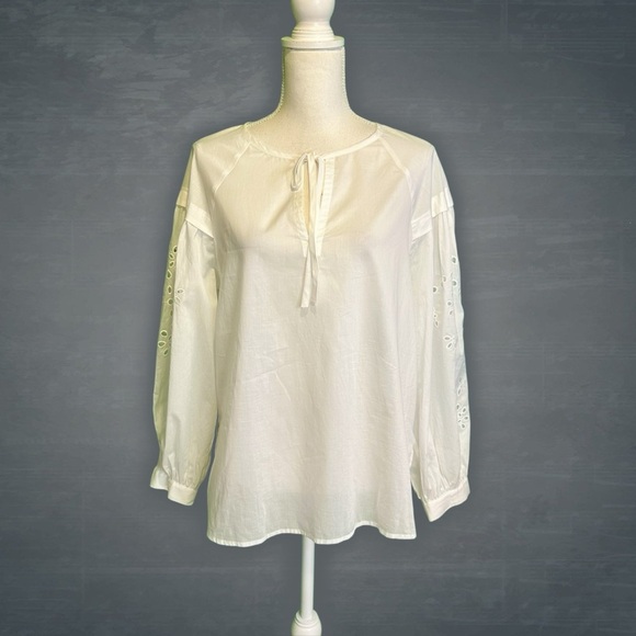 NWOT Rails ‘Dari’ Eyelet Drop Shoulder Tunic Top in “Beach White” Size Medium - Picture 5 of 16